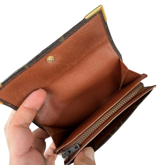 Authentic Louis Vuitton Vintage Monogram Leather & Gold Trim Tresor Wallet - Picture 7 of 12